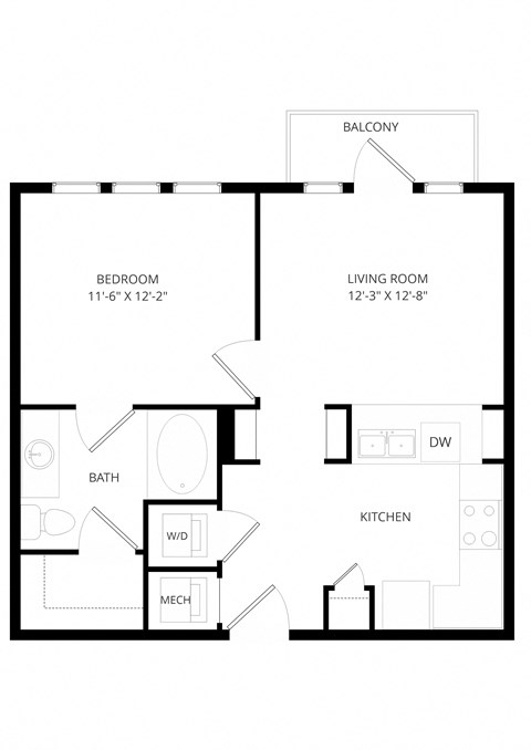 a floor plan of a house with a bedroom and a living room
